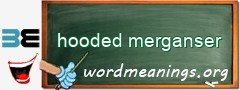 WordMeaning blackboard for hooded merganser